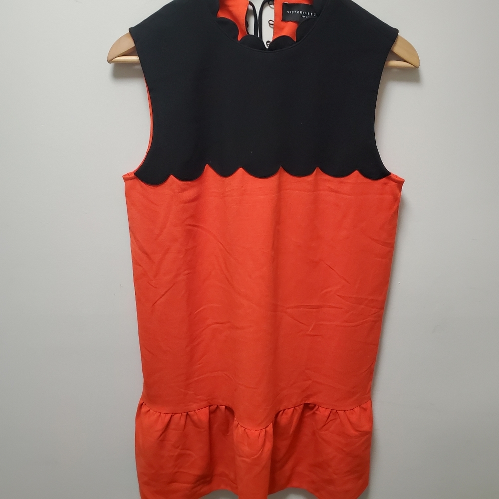 Victoria Beckham  Orange/ Black Dress